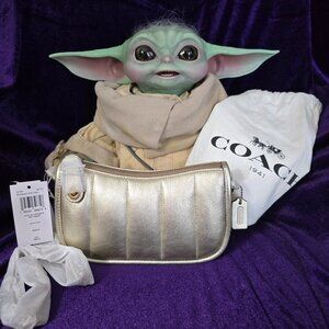 Coach Metallic Originals Quilted Swinger 20 Shoulder Bag in Gold - New